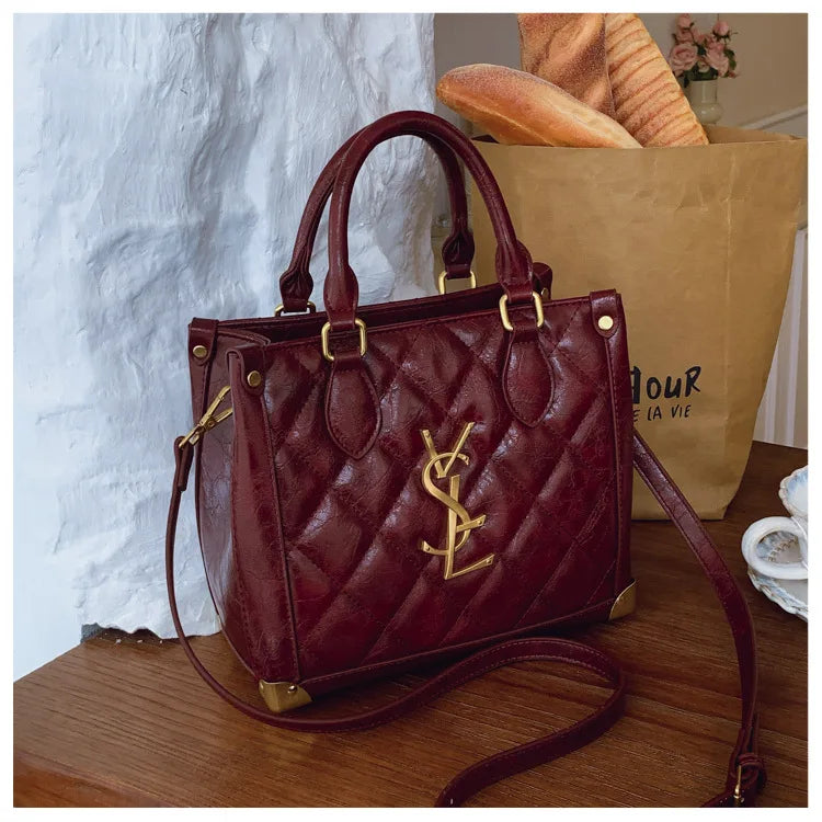 New Fashionable Commuter Women's Bags, High-end Large-capacity Oblique Span Bags, Simple Retro Handbags