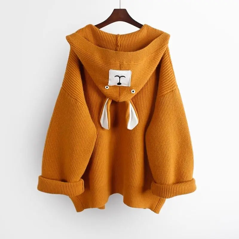 Autumn Winter New Knitted Dress Women Matching Set Korean Elegant Hooded Coat Sling Skirt Two Piece Female Casula Suit Yellow Coat