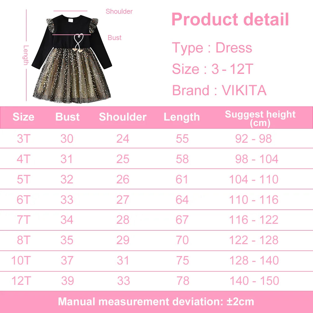 Girls Long Sleeves Dress Star Sequins Party Princess Dress Children Casual Clothing Daily Clothes Infantil Vestidos Gift