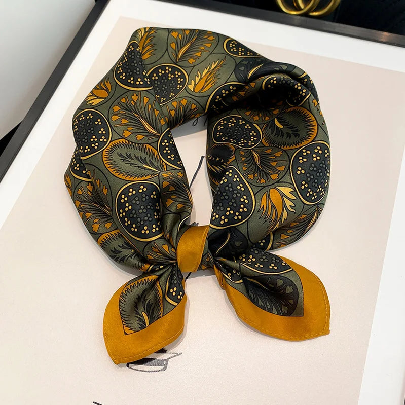 53cm Pure Silk Scarf Women Square Scarves Foulard Hairbands Lady Luxury Designer Female Bandana Neck Kerchief Ties Bandana Hijab 53cm Silk Scarf 25 53X53CM