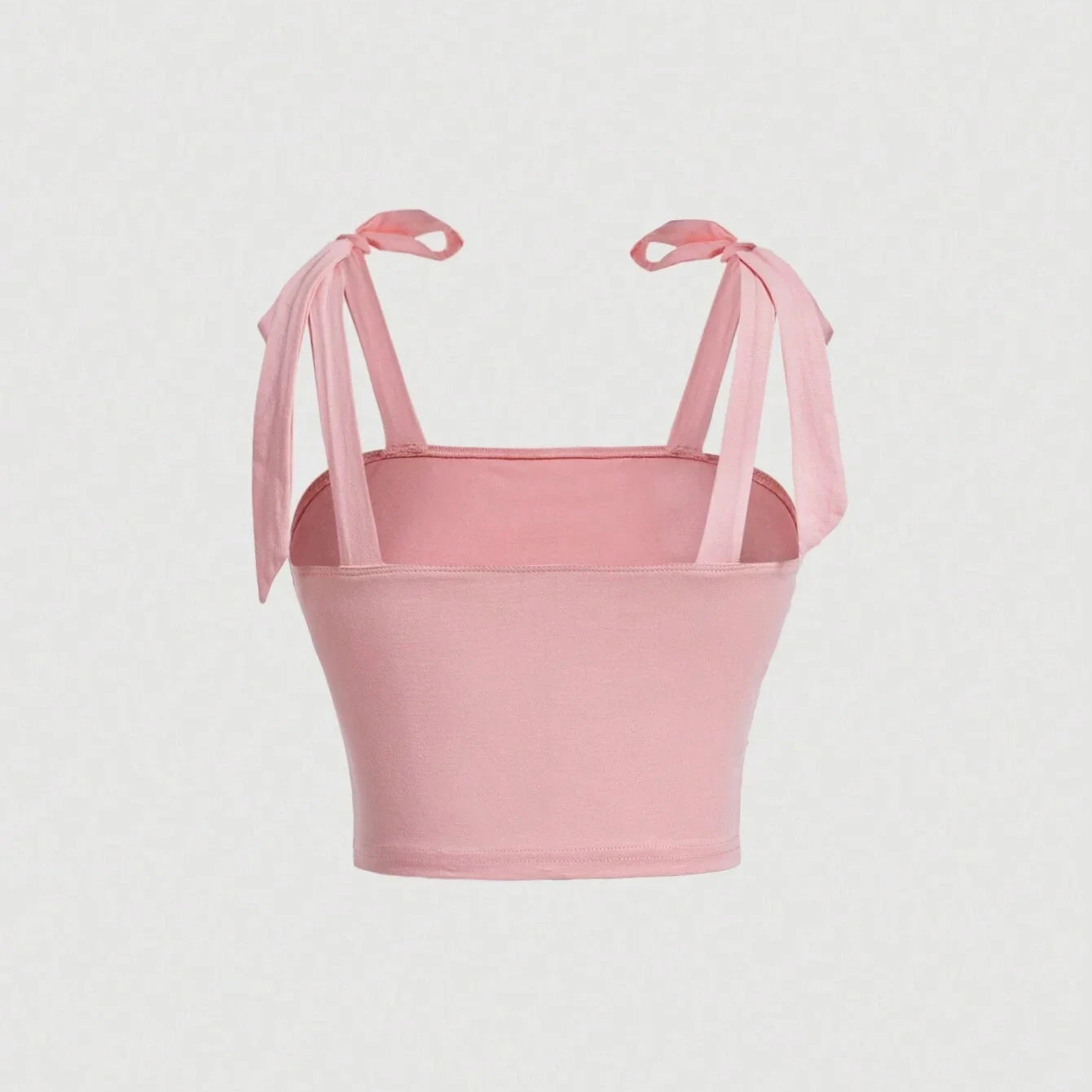 Solid Tie Shoulder Ruched Wide Strap Slim Fit Crop Top for Women Summer Y2K Clothes Pink Backless Cami Top Streetwear