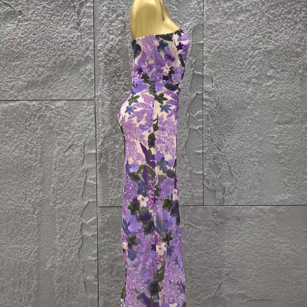 High Quality Women Sexy Strapless Embroidery Bodycon Long Dress Celebrate Evening Party Vacation Girls' Birthday Outfit