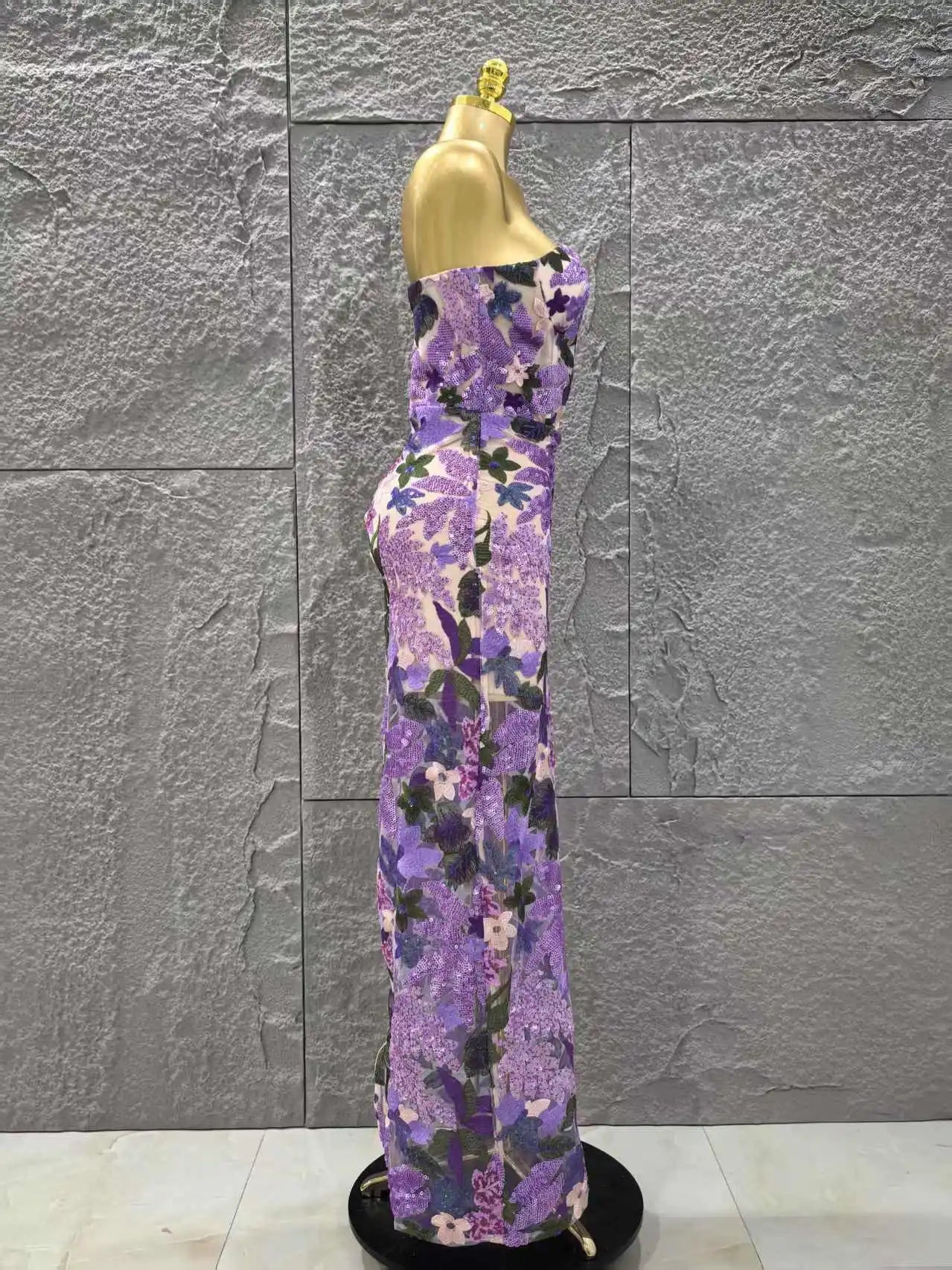 High Quality Women Sexy Strapless Embroidery Bodycon Long Dress Celebrate Evening Party Vacation Girls' Birthday Outfit