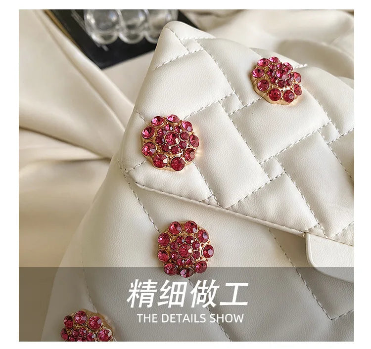 Summer Eagle Head Chain Crossbody Bags for Women UK Brand Designer Fashion Trend Handbag PU Shoulder Bag Diamond Flower Bag