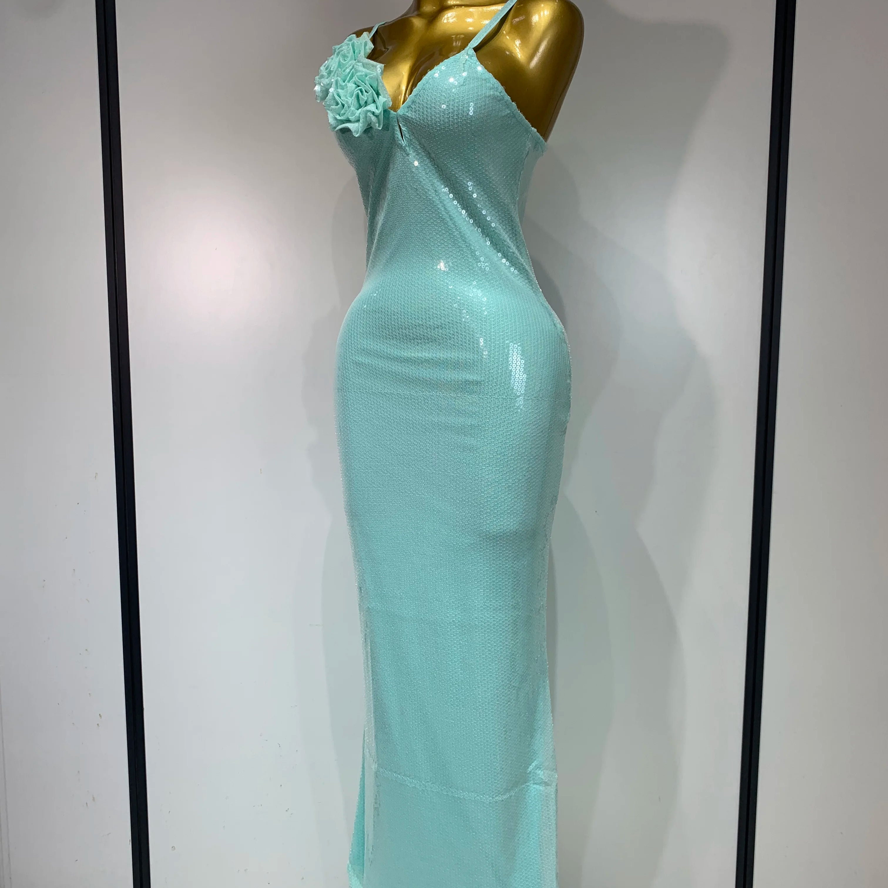 Women Sexy Sling V Neck Appliques Sequines Glitter Bodycon Long Dresses 2025 Luxury Birthday Party Celebrity Evening Prom Gown