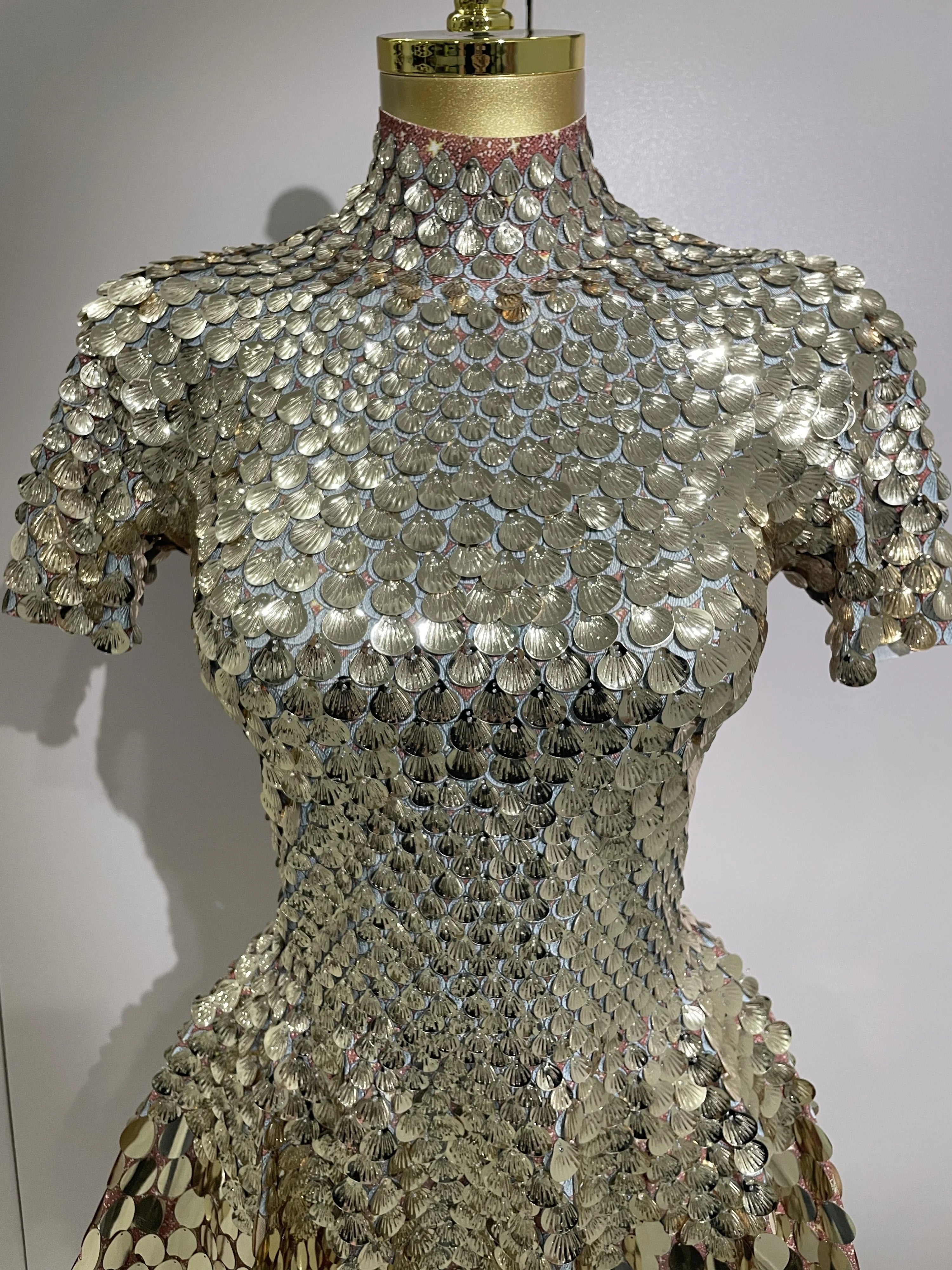 Luxury High Quality Shiny Shell Sequins Bodysuit Dress Women Sexy Nightclub Dance Performance Clothing Birthday party Dresses