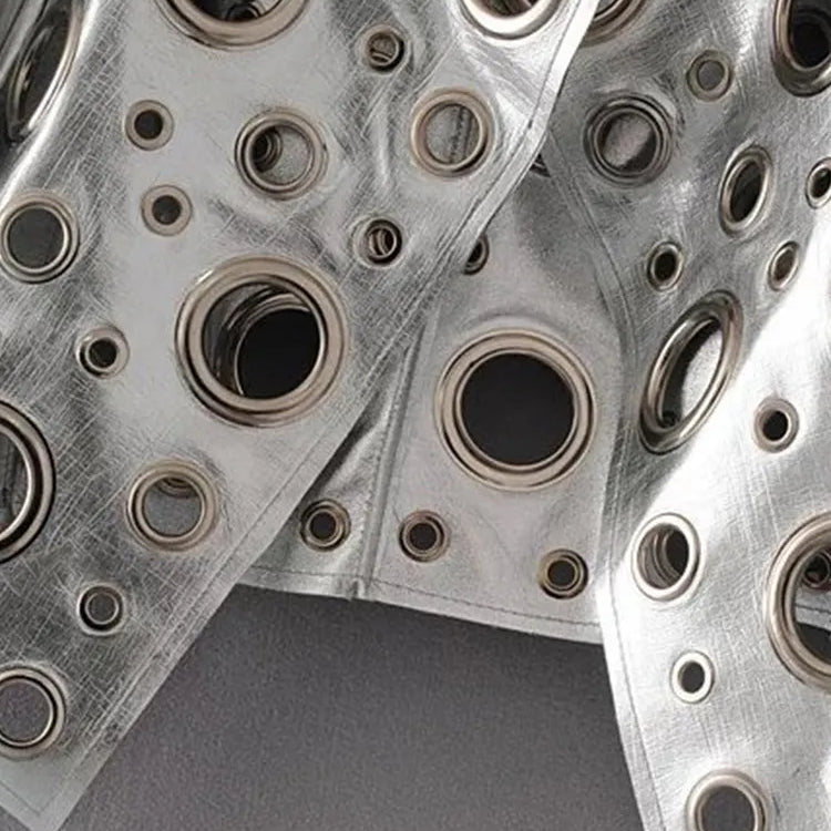 Runway Cut Out Short Faux Leather Jacket Golden Rivet Cool Stylish Designer Clothes Women European American Fashion