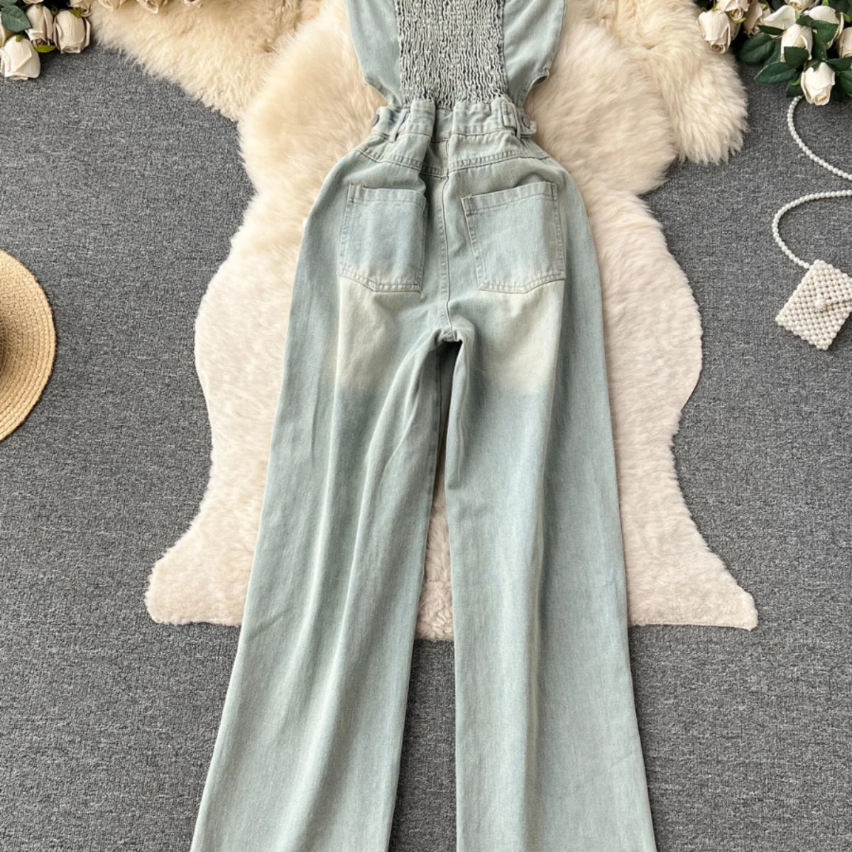 Hole Denim Jumpsuits Pure Desire Style Jumpsuit Woman Hollow Out Waist Women Pants 2025 Summer One Pieces Sexy Ropa Mujer