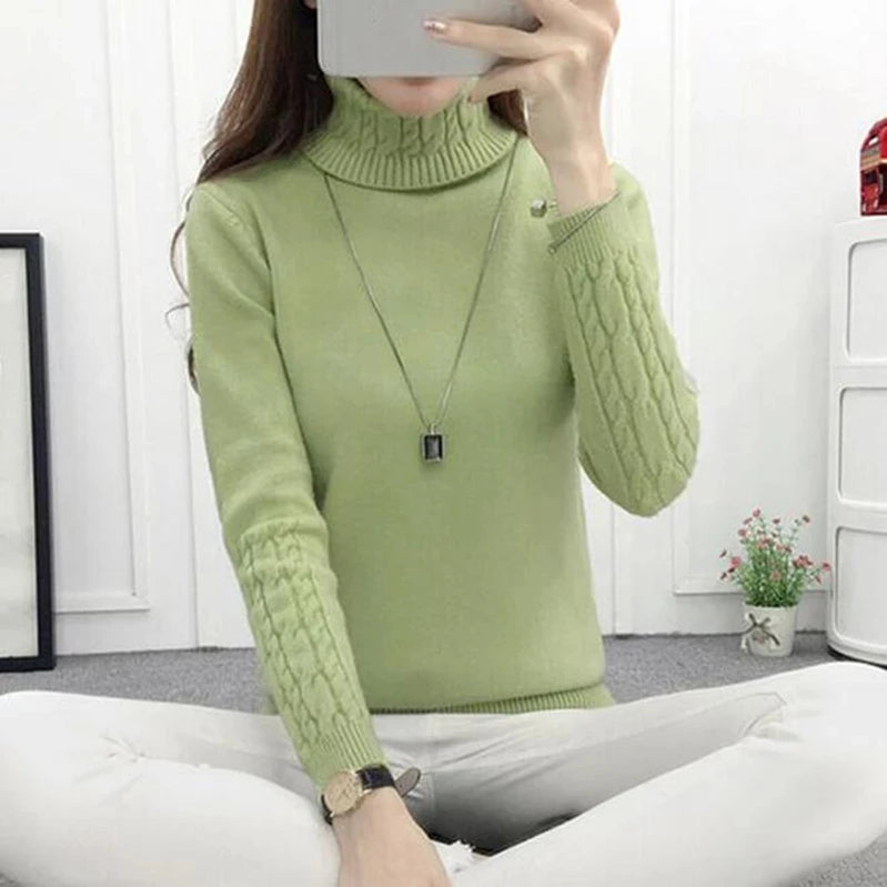 Women Turtleneck Winter Sweater Women Long Sleeve Knitted Women Sweaters And Pullovers Female Jumper Tricot Tops