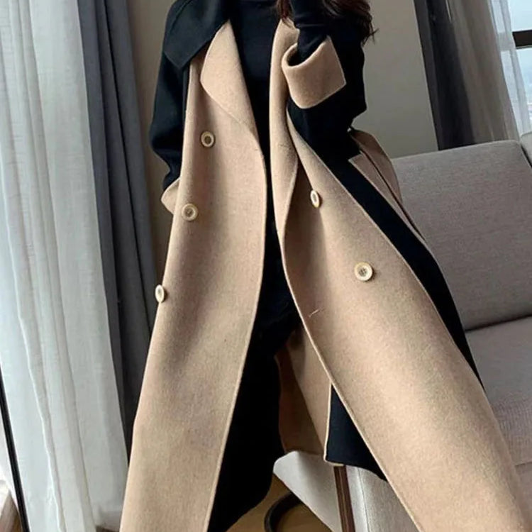Elegant Women Woolen Coat Long Sleeve Streetwear Korean Fashion Jackets Loose Fairycore Vintage Autumn Winter Coats