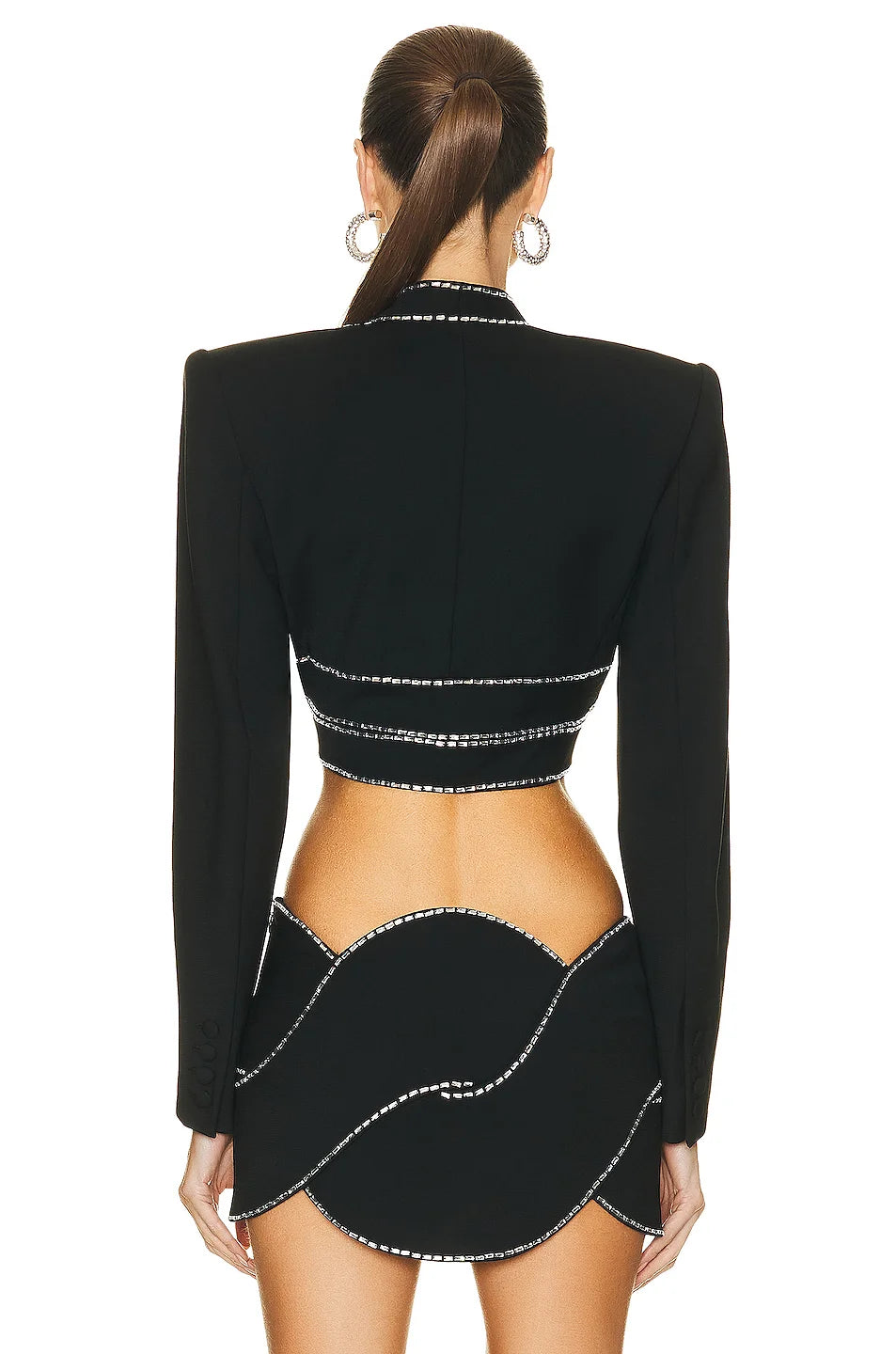 Women Long Sleeve Sexy Tops Bodycon Skirt Mini Set Rayon Bandage Fashion High Street Women's Set