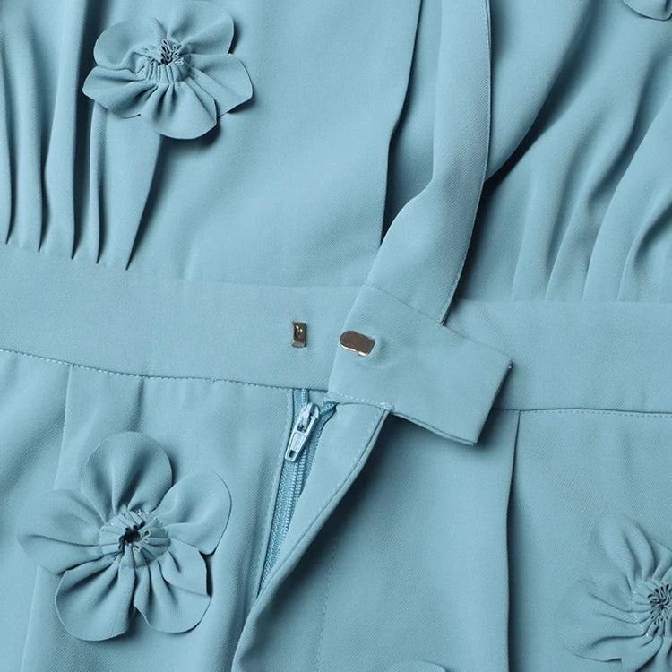 CHICEVER Spliced Appliques Solid Jumpsuits For Women Laple Long Sleeve High Waist Folds Patchwork Pockets Loose Jumpsuit Female