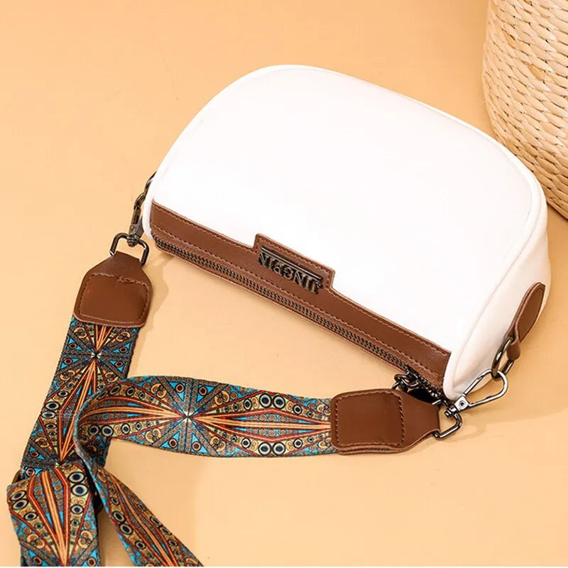 Bright Face Womens Small Backpack One Shoulder Crossbody Bag With Versatile Texture For Retro Women 21x8x14cm Rice white
