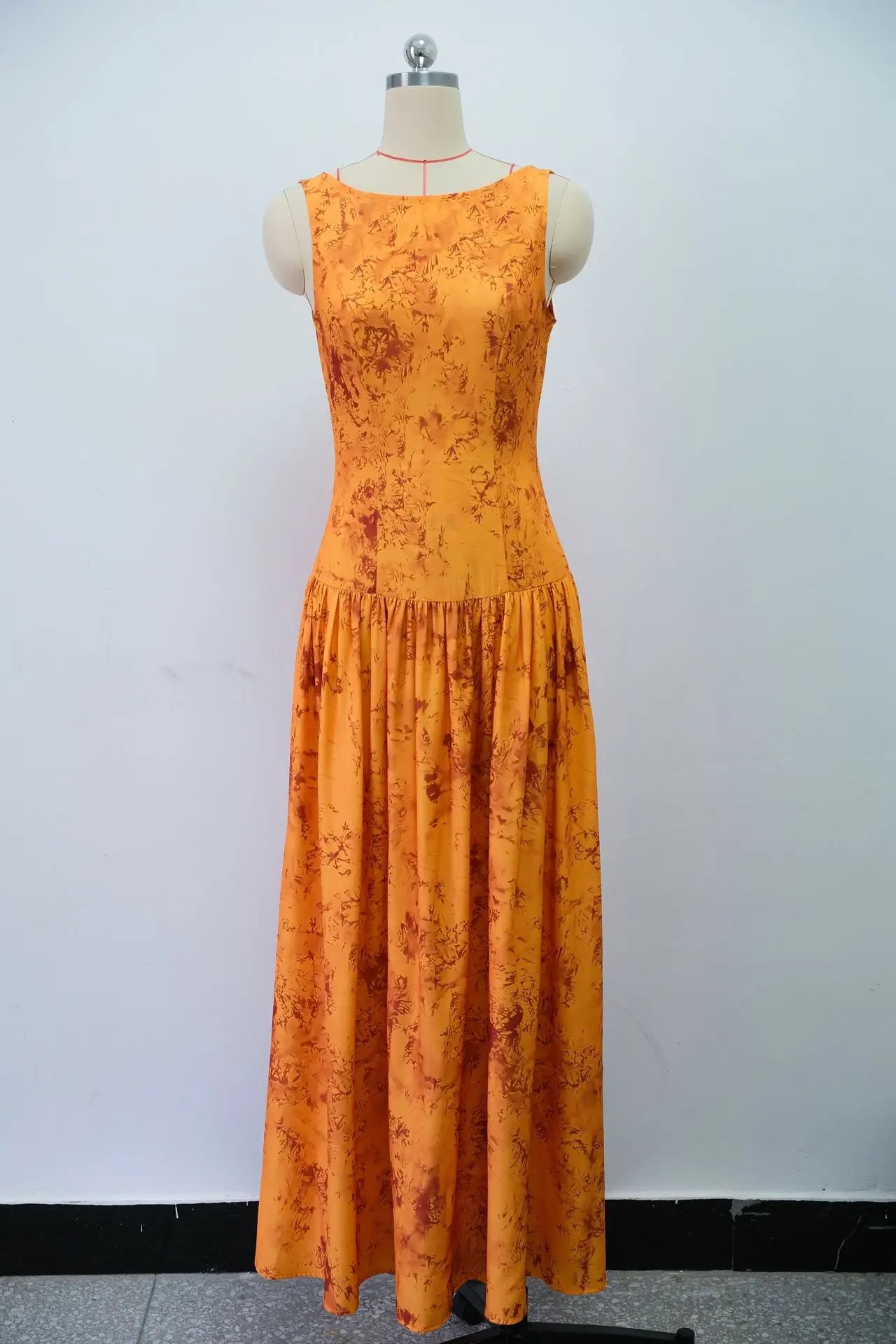 CM.YAYA Women Floral Print Sleeveless Big Swing High Waist Long Maxi Dress 2025 Chic Evening Sexy Party Vintage Dresses Vestidos