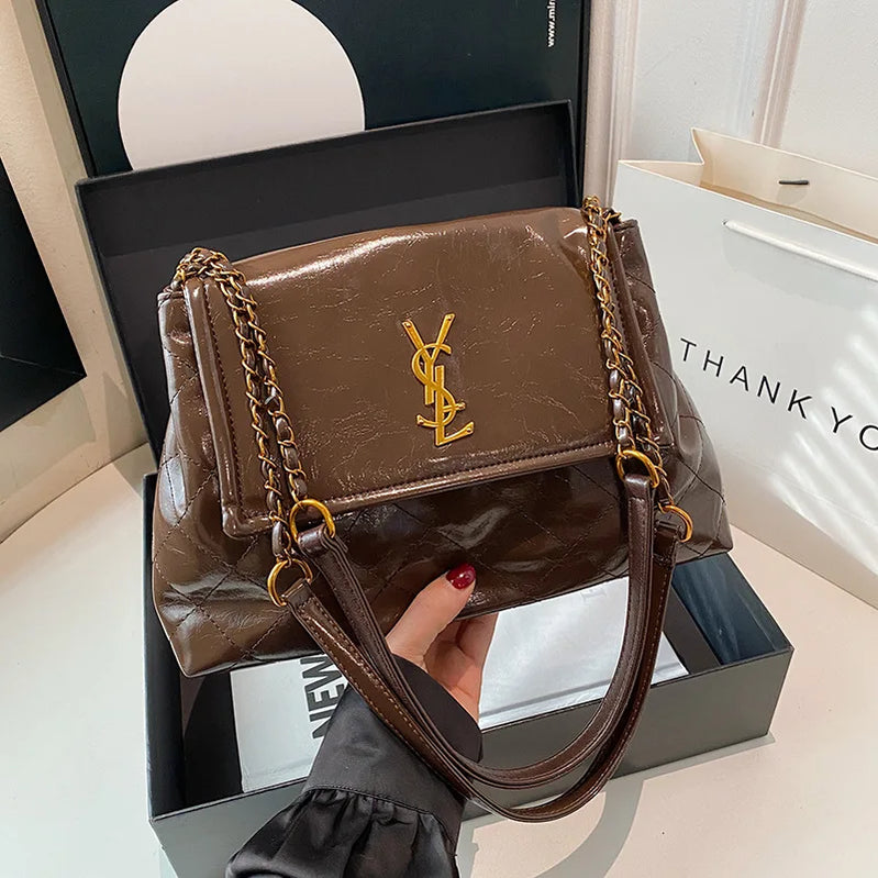 2025 New Chanel-Style Chain Bag for Women - Spacious Crossbody Purse with Shoulder Strap, Elegant Minimalist Design