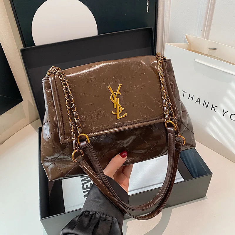 2025 New Chanel-Style Chain Bag for Women - Spacious Crossbody Purse with Shoulder Strap, Elegant Minimalist Design