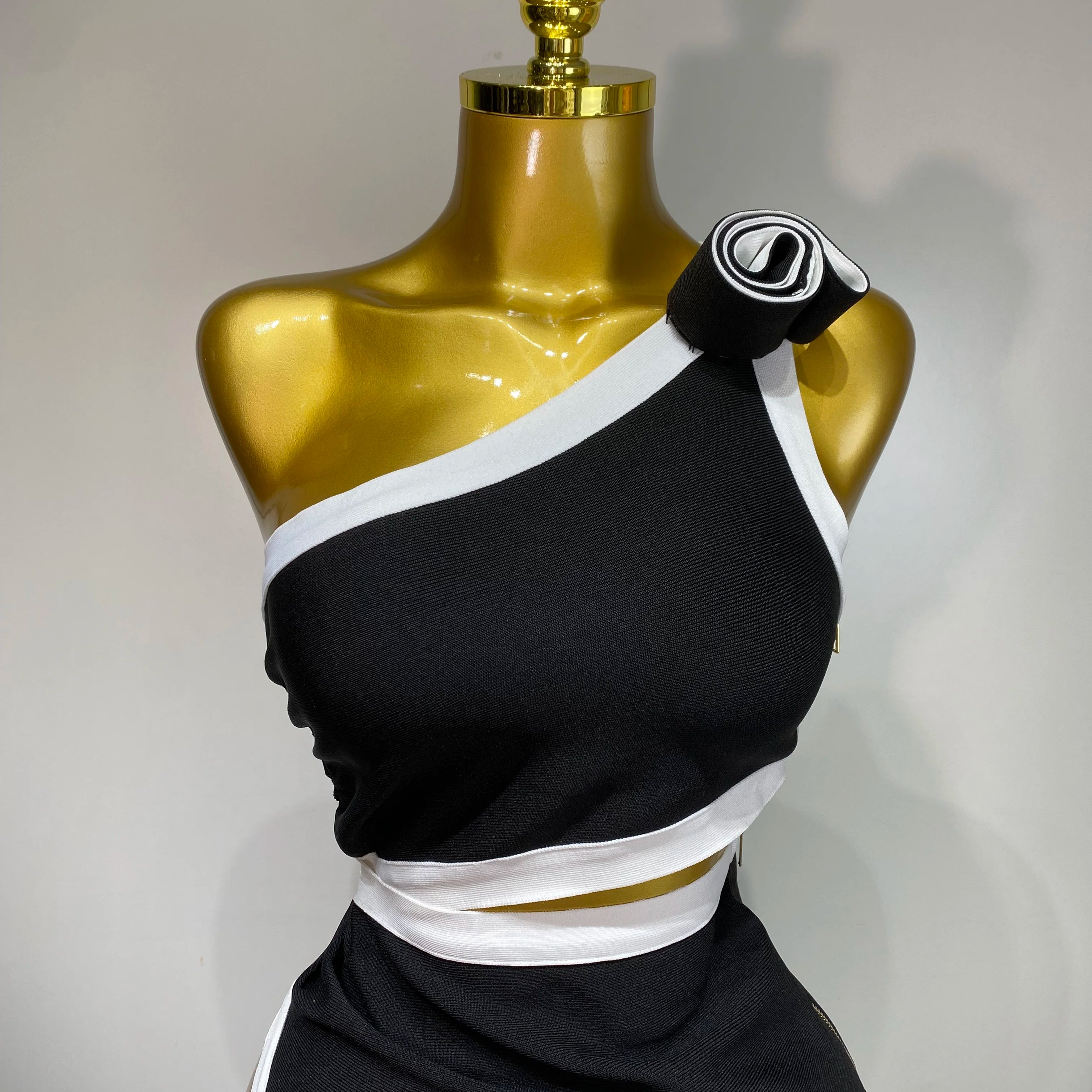 Women Celebrity Sexy One Shoulder Cut Out Split Maxi Long Bodycon Bandage Dress 2025 Elegant Evening Club Birthday Party Dress