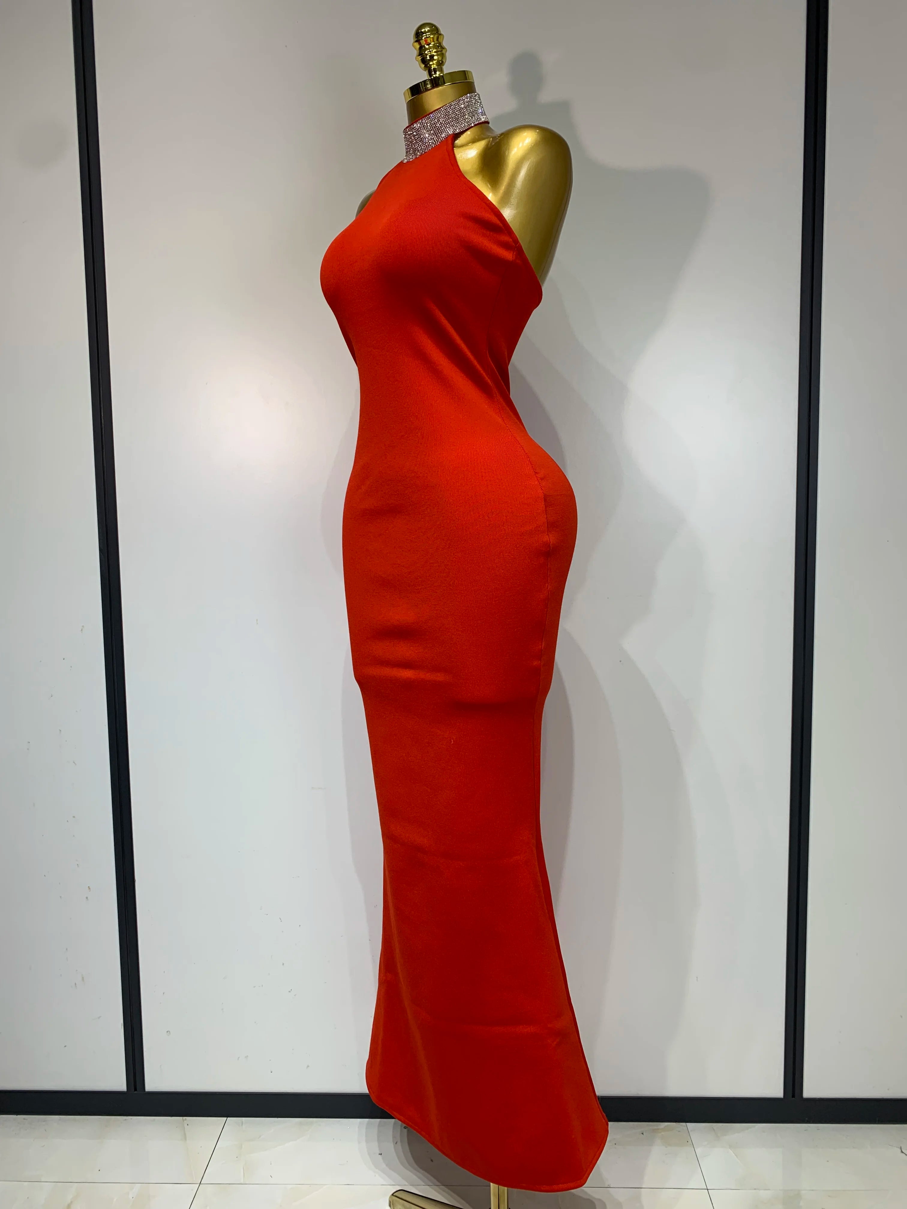 Luxury Birthday Bandage Dress Women 2025 Elegant Red Halter Backless Celebrity Evening Party Wedding Gowns Club Gala Dresses