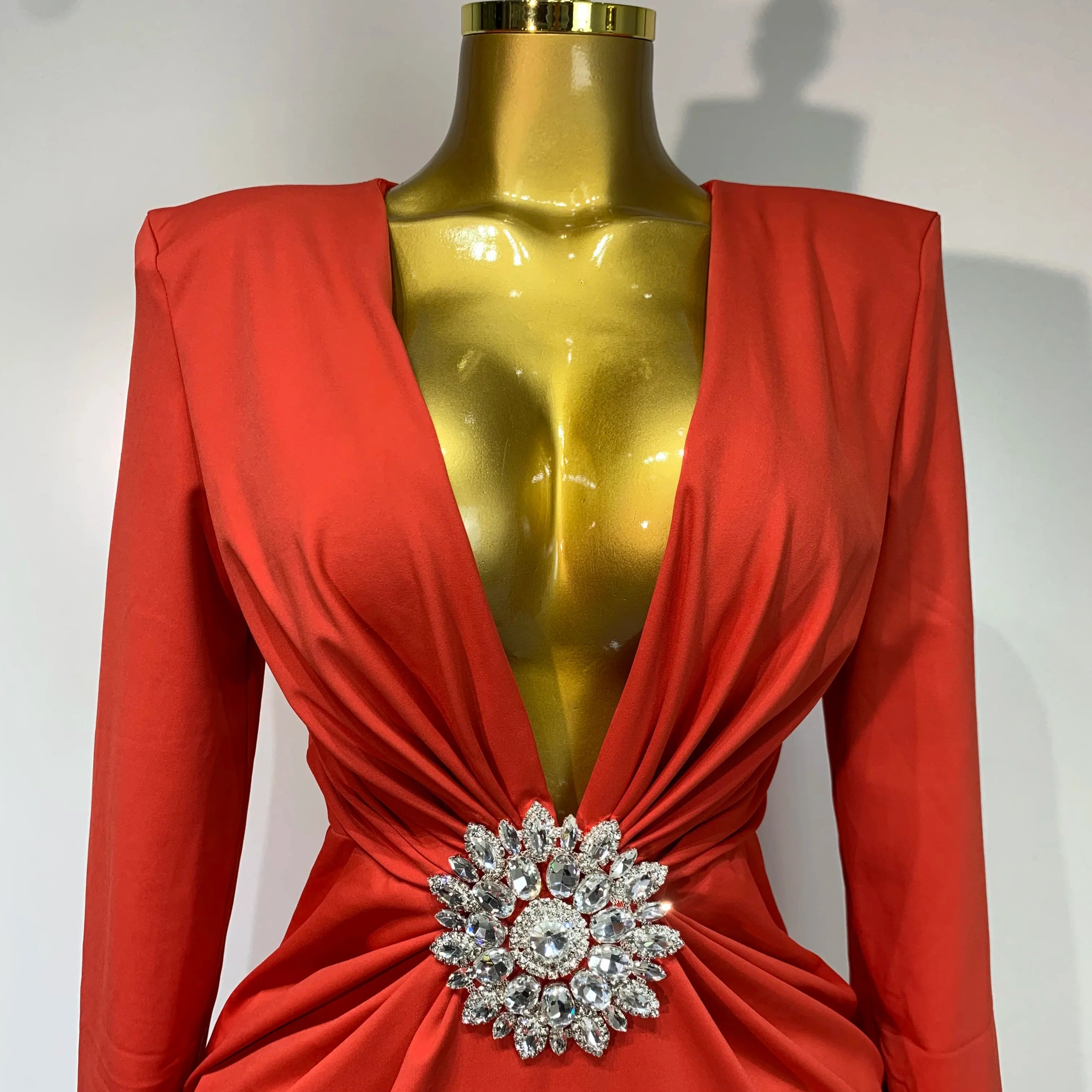 Women Sexy Deep V Neck Long Sleeves Maxi Dresses Celebrity Elegant Evening Party Luxury Birthday Wedding Guest Cocktail Gowns