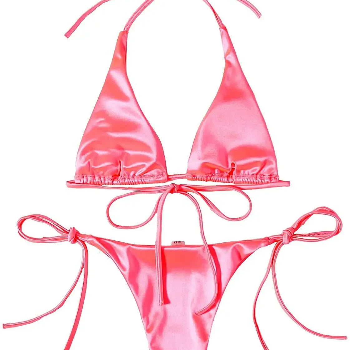 Women Sexy Micro Mini Bikini Thong Halter G-String Bra Bikinis Set Swimwear Backless New High Quality Swimwear Bathing Suits 7