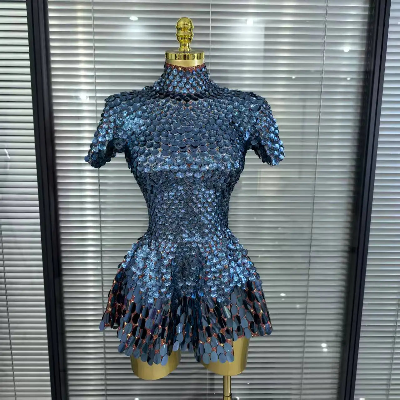 Nightclub Leotard Shining Lovely SequinsMini Dress Costume Celebrate RhinestoneBodysuit Birthday Silver Dresses