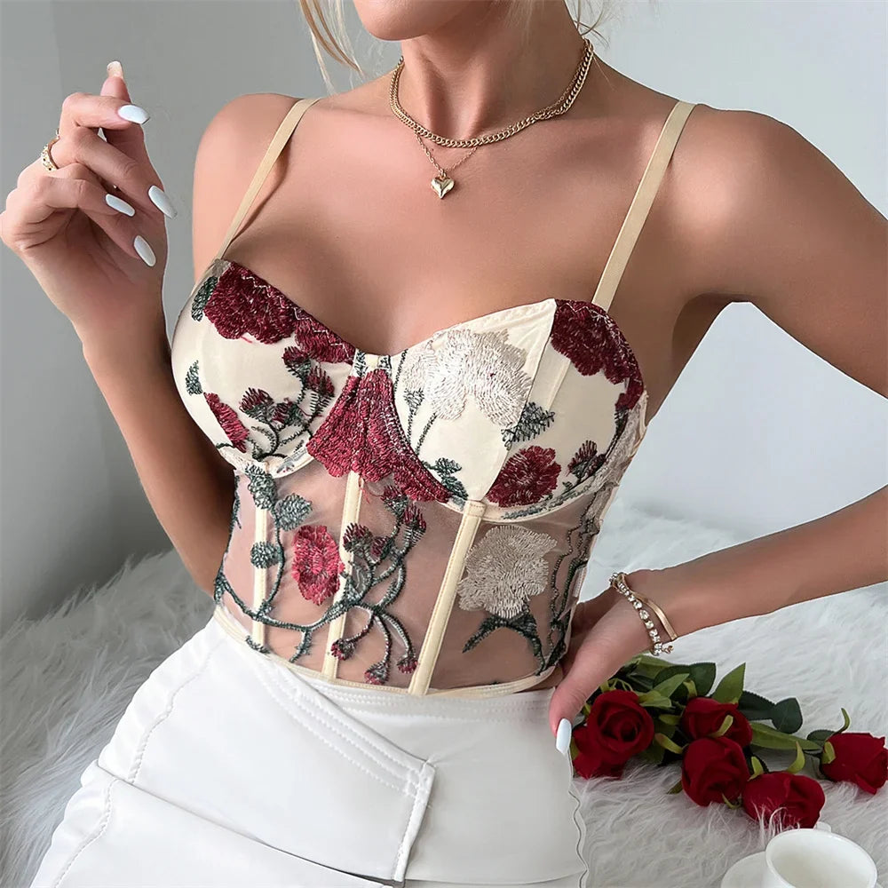 Sexy Shirt Women Clothing Corset Camis Blusas Shaper Harajuku Hot Tee Woman Tank Top Club Ropa Mujer Summer Ladies Crop Top 11-60369 apricot