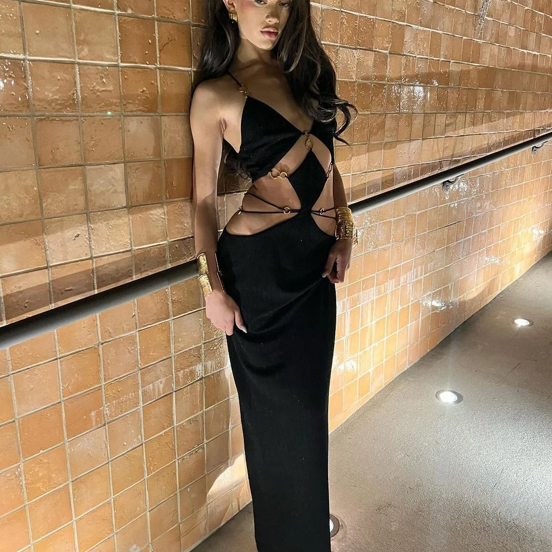 STOCK Stylish Luxury Diamonds Woman Bandage Set Sexy Hollow Out Short Top And Mermaid Long Skirt 2 Pieces  Evening Party Vestido