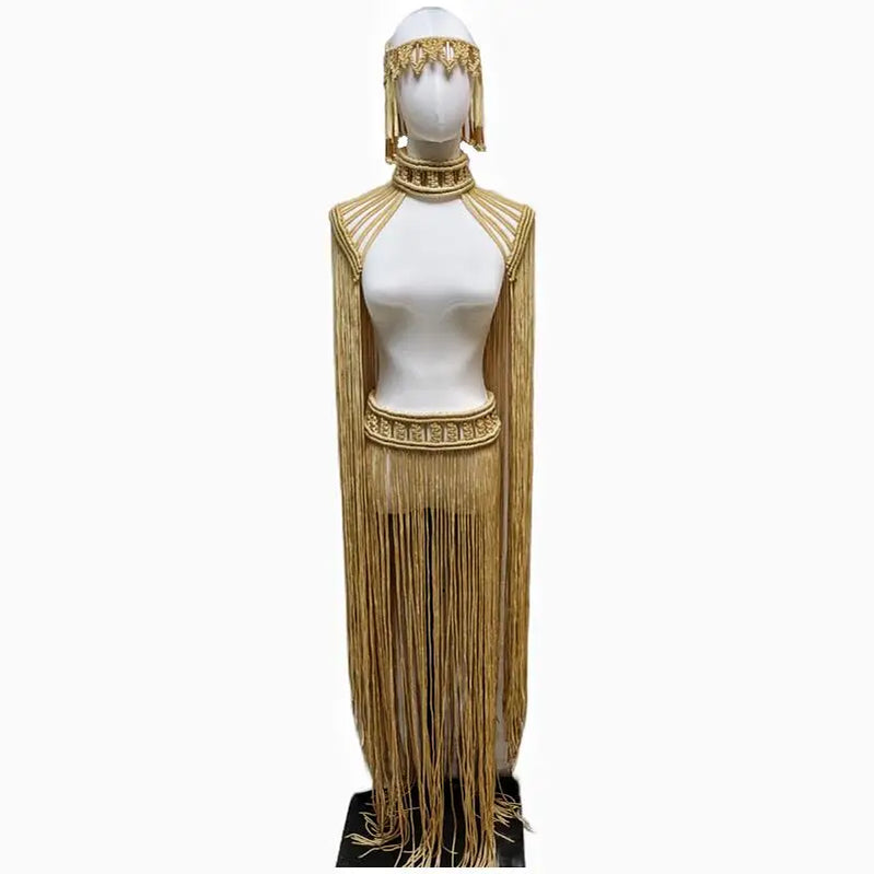 Tassel Hand Crochet Knitted Women Bikini Cover Ups 2023 Summer Holiday Beach Bathing Suit Sexy Hollow Out Skirts Matching Set A02khaki One Size