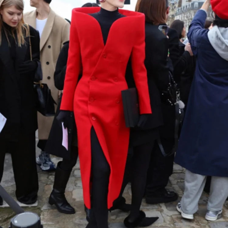 Black Red Color Women Long Sleeve Sexy Off the Shoulder Bodycon Mid-calf Evening Party Dress Celebrity Red Carpet Outfit