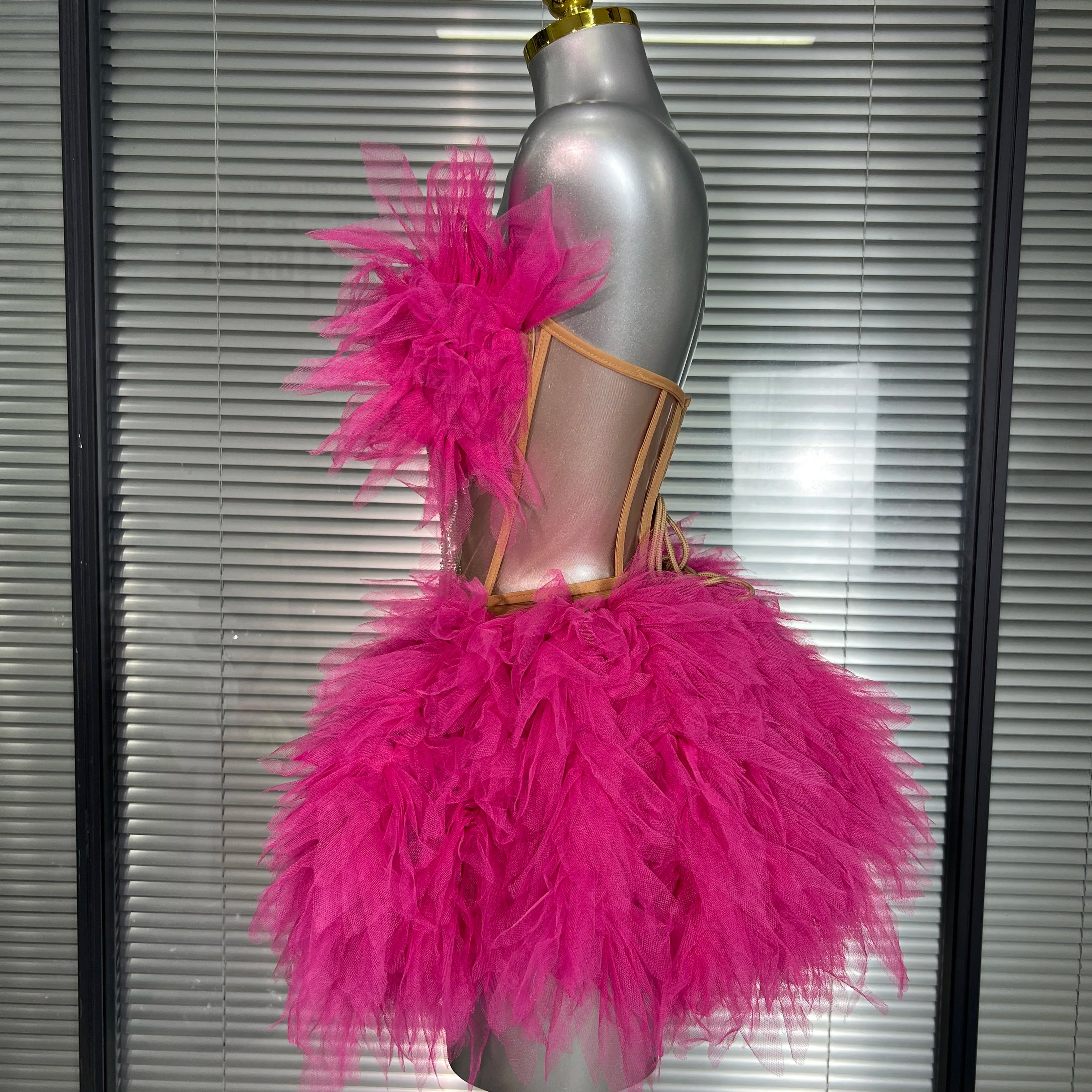 INS New Sexy Two Pieces Set Women Celebrity Silver Night Club Skirt Suits  Stage Performance Costume