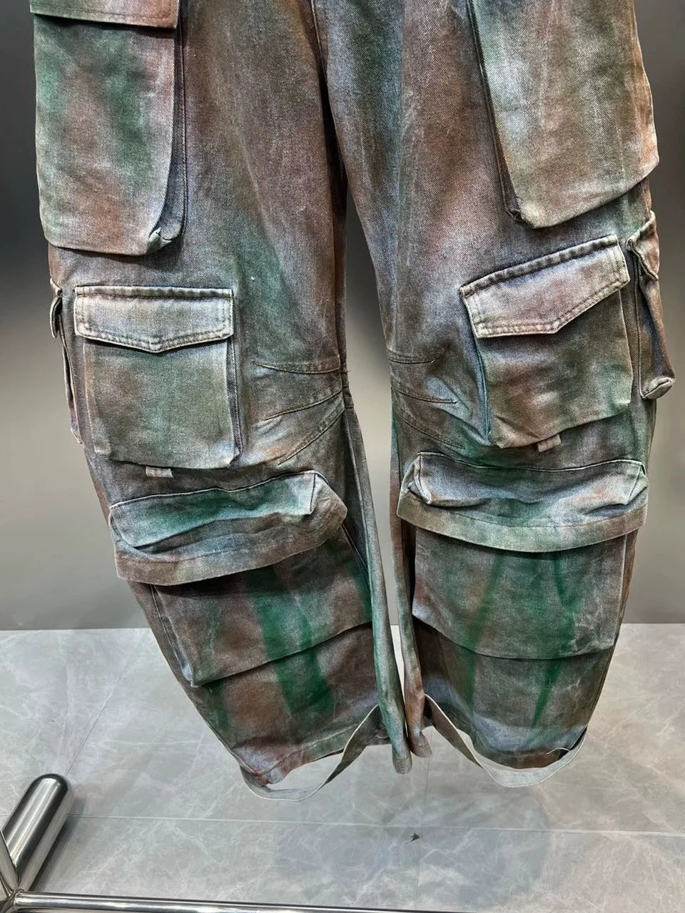 Women's Off Shoulder Jumpsuit Elastic Waist Stretchy Camouflage Cargo Loose Wide Leg Overall Rompers