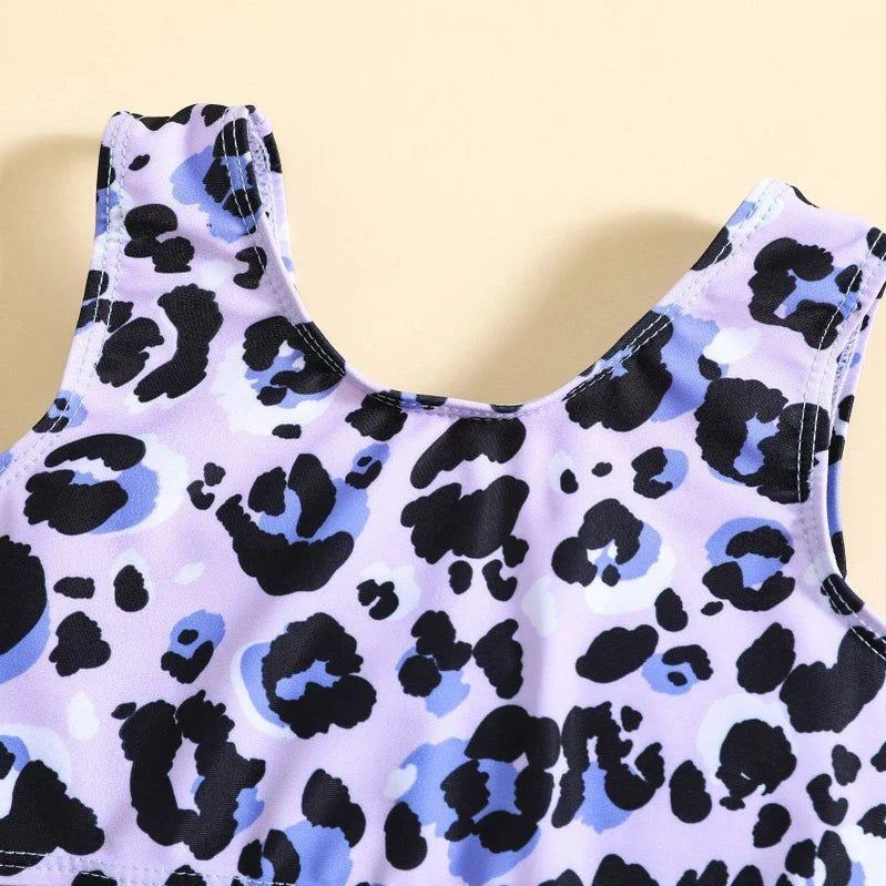 New Girls Swimsuit for Children Summer Beach Two-Piece Suits Kids Swim Clothing Backless Sleeveless Breathable Swimwear