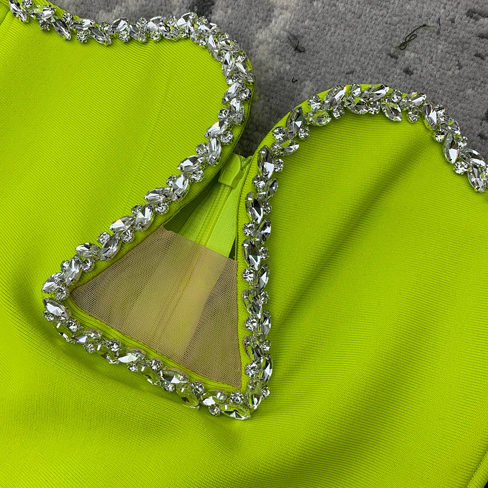 2023 New Arrival Women Long Sleeve Sexy Off the Shoulder Shinning Crystal Bodycon Long Bandage Dress Elegant Evening Party Dress