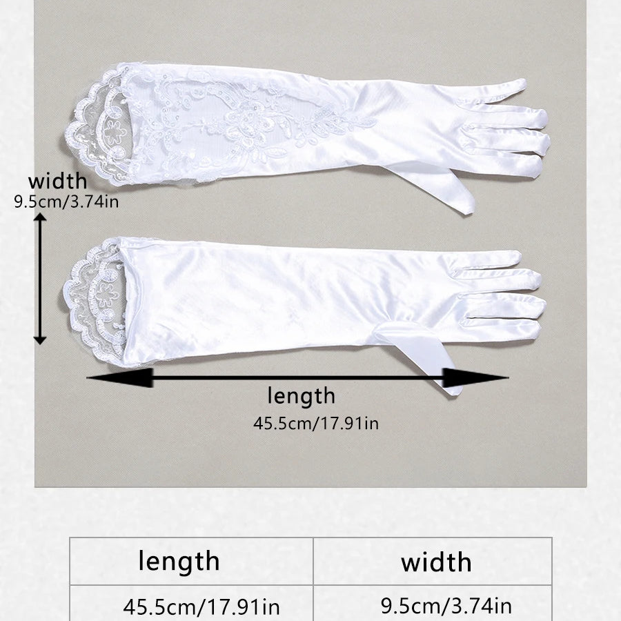 Wedding Bride Accessories Silk Gloves Long Short Dating Party Summer Elegance For Women and Girls