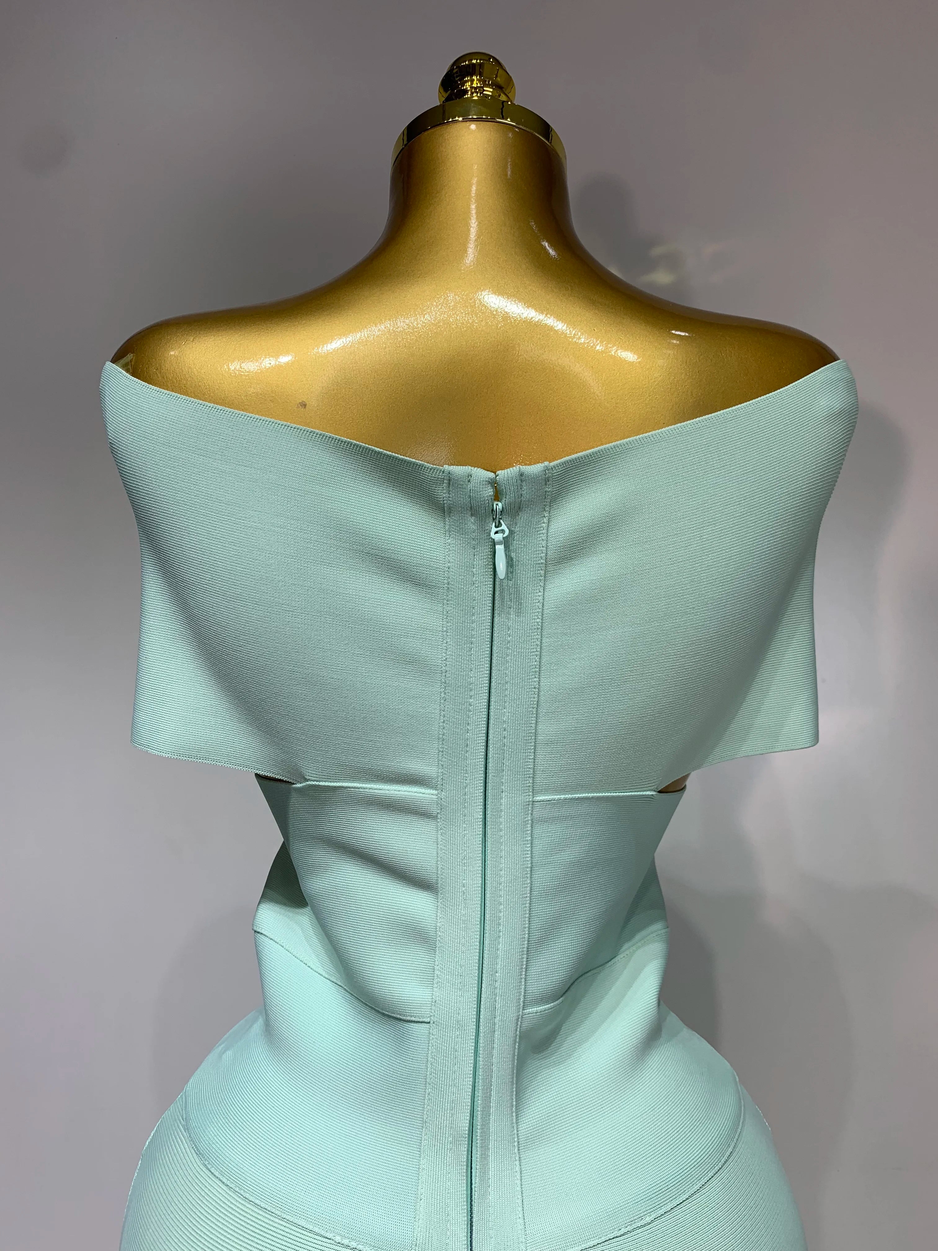 High Quality Women Bodycon Sexy Off The Shoulder Bandage Dress Club Dress Midi Celebrity Elegant Party Luxury Birthday Dress