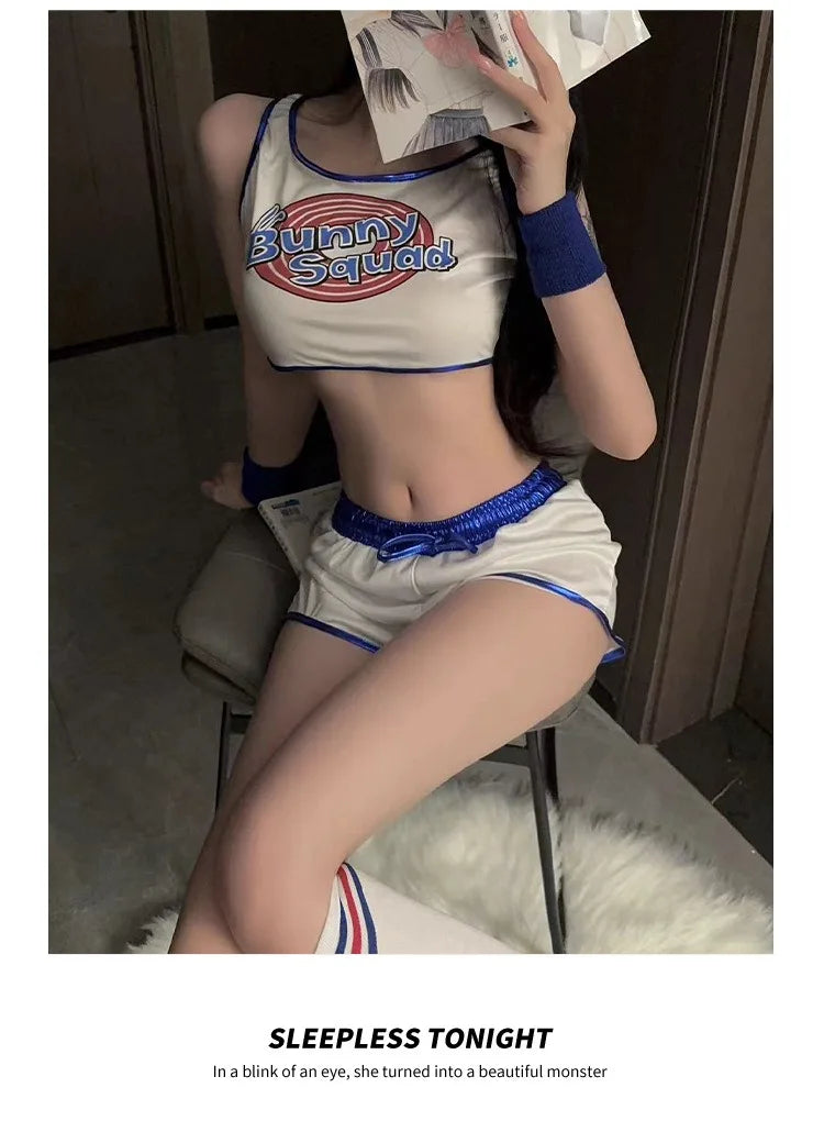Space Lola Bunny Rabbit Cosplay Costume Rabbit Bunny Jam Costumes Women Girls Halloween Party Clothes Tops Shorts Outfit Set