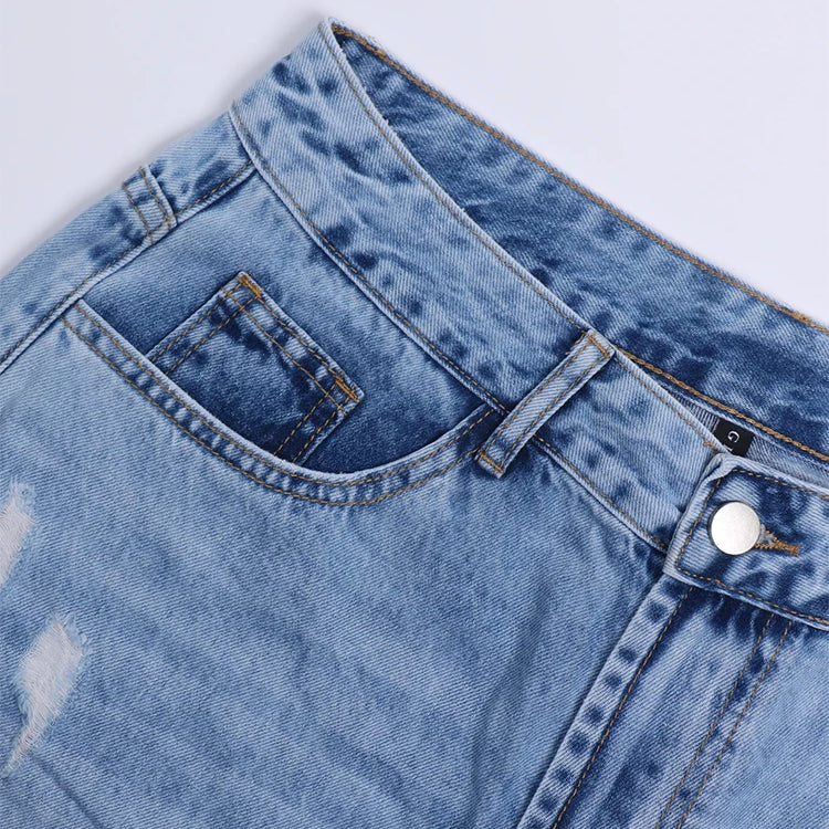 High Waist Jeans Women Baggy Jeans Fashion Straight Leg Pants Y2k Denim Trousers Vintage Loose Blue Washed Mom Jeans