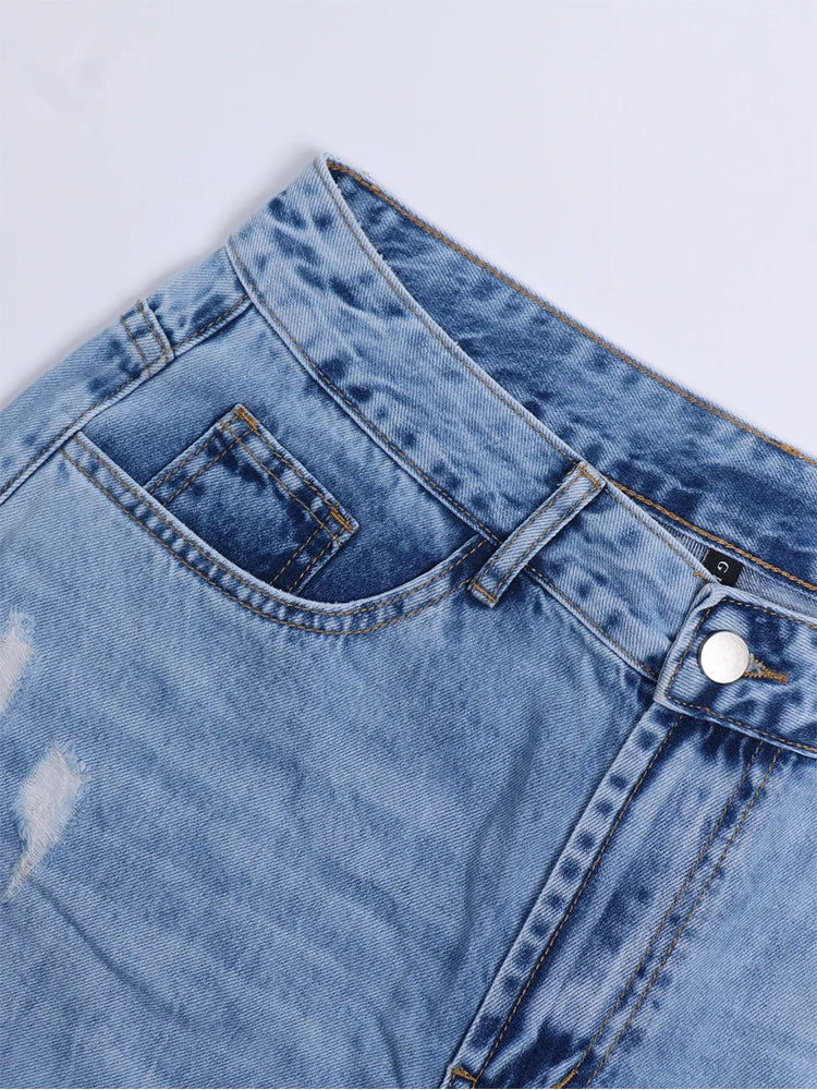 High Waist Jeans Women Baggy Jeans Fashion Straight Leg Pants Y2k Denim Trousers Vintage Loose Blue Washed Mom Jeans