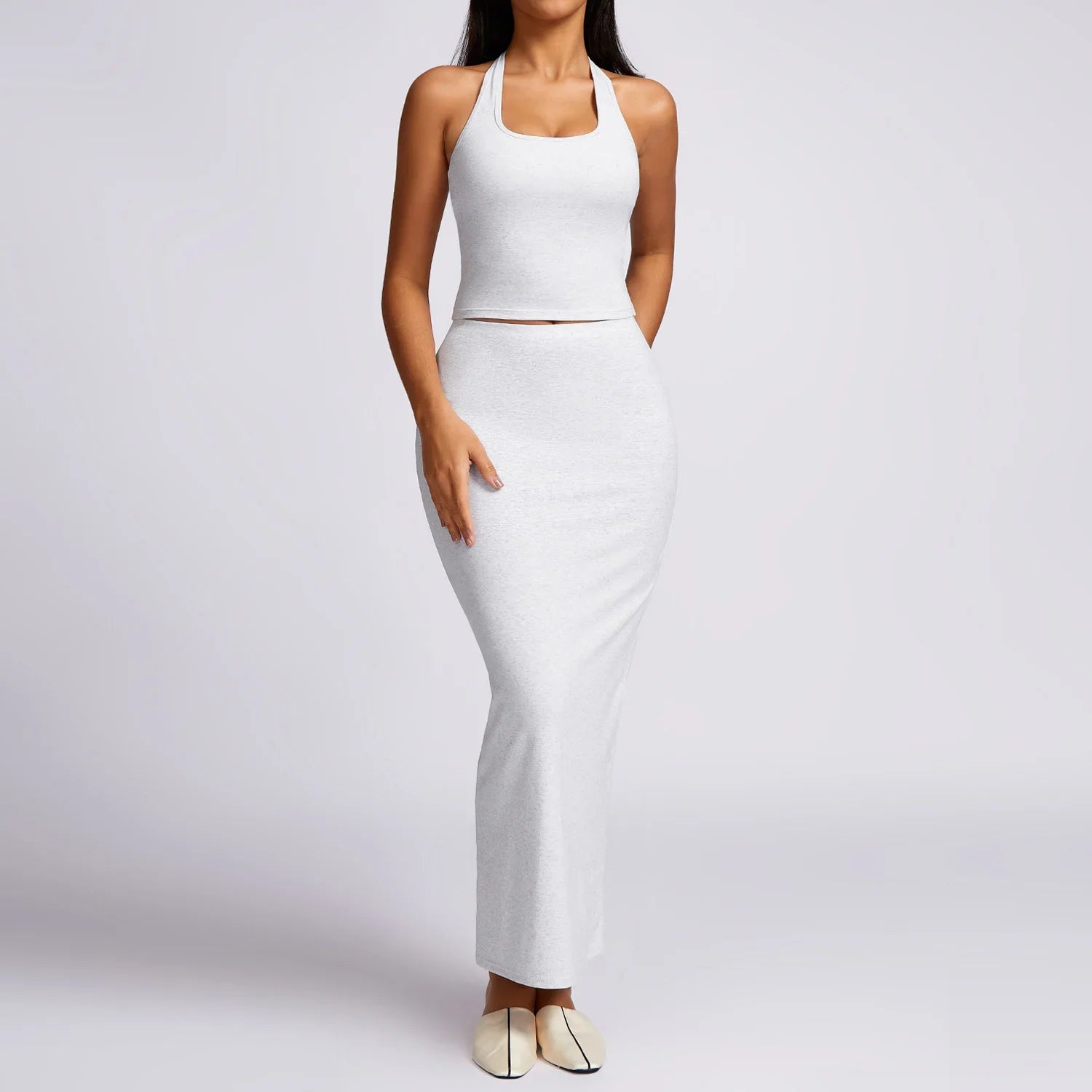 New Yoga Set Workout Clothes Fitness High Quality Suits Sports Bra High Waist Leggings 2 Piece Women High Stretch Gym Outfit white gray-1