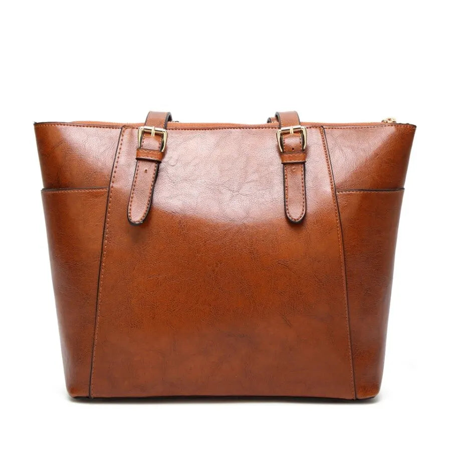 Retro Style Tote Bag Women's Fashion Faux Leather Shoulder Bag Large Zipper Handbag 2023 Fashion Hign Capaciity Handbag