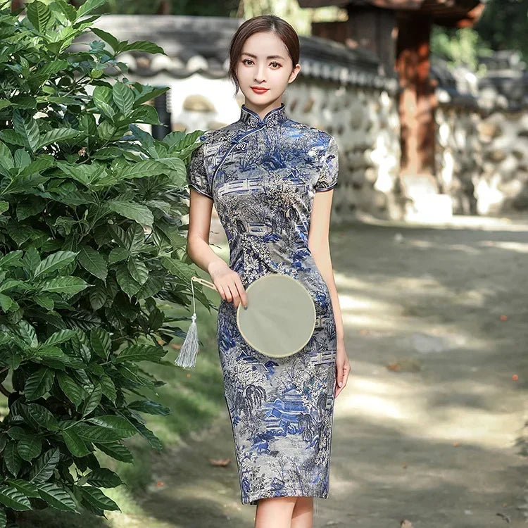 Cheongsam Qipao Fashion Clothes Casual Elegant Ethnic Style Vintage Dress for Women Streetwear Women Clothing Party Chinese