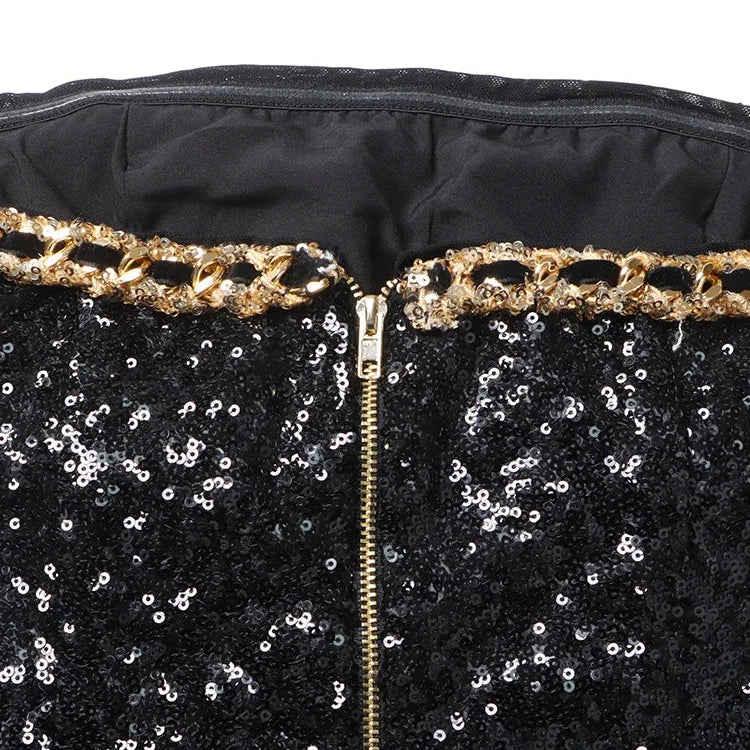 TWOTWINSTYLE Hit Color Sexy Dresses For Women Strapless Sleeveless High Waist Slimming Patchwork Button Dress Female Fashion New