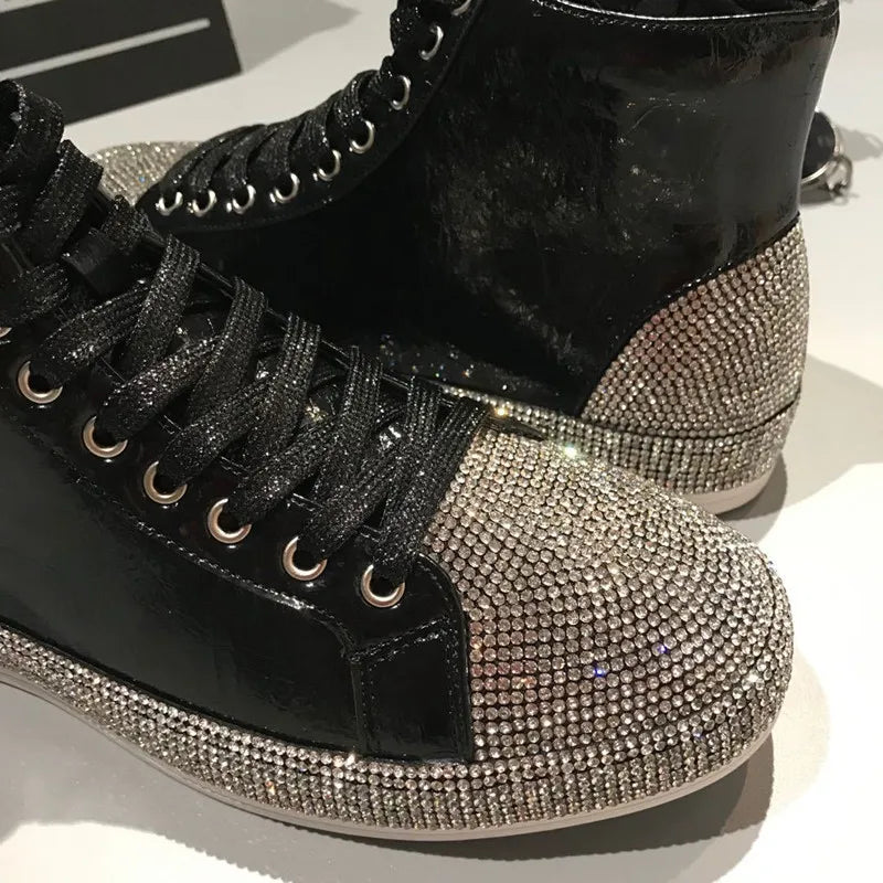 WUYAZQI New casual men's shoes Fashion high-top men's sports shoes Brightened men's board shoes