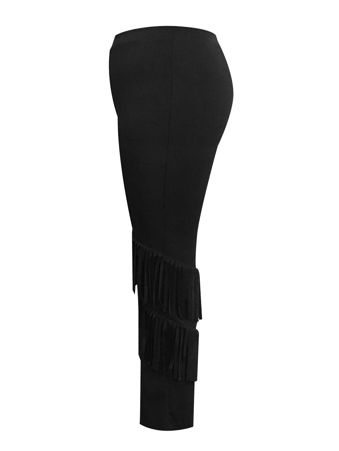 Plus Size pants High Waist Tassel Design Flared Pants Women's casual trousers Y2K slim pants High Waist Long skinny pants