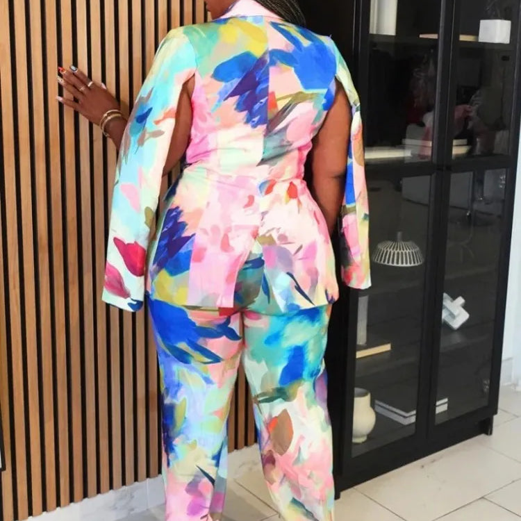 2 Piece Women Sets 2025 New Arrival Plus Size Autumn Winter Matching Sets Black Two Pieces Sets Top Pants Suits Outfits Clothing