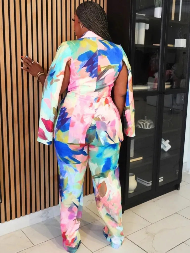 2 Piece Women Sets 2025 New Arrival Plus Size Autumn Winter Matching Sets Black Two Pieces Sets Top Pants Suits Outfits Clothing