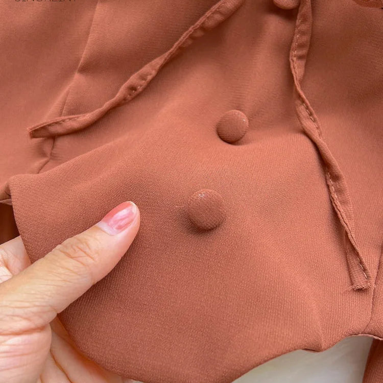 Flare Sleeve Women Tops Ruffle Solid Elastic Waist Halter Backless Chiffon Slim Ladies Harajuku Sexy Short Blouse