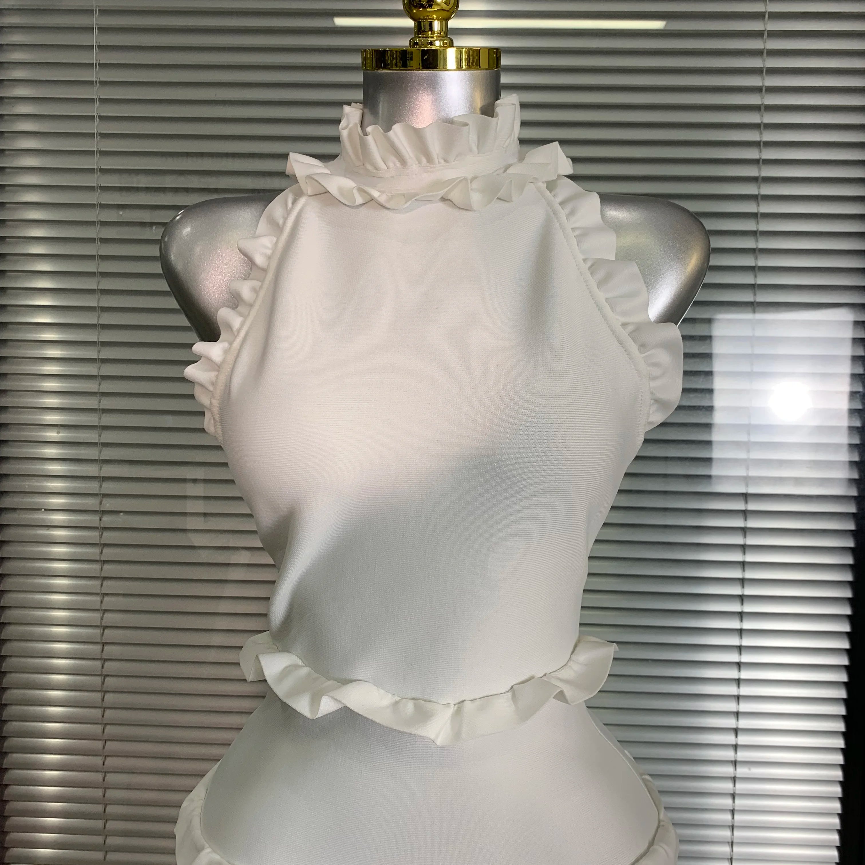 Summer New 2025 Sexy Women Tank White Bandage Dress Celebrity Knitted Elegant High Street Trumpet Bodycon Party Maxi Dress