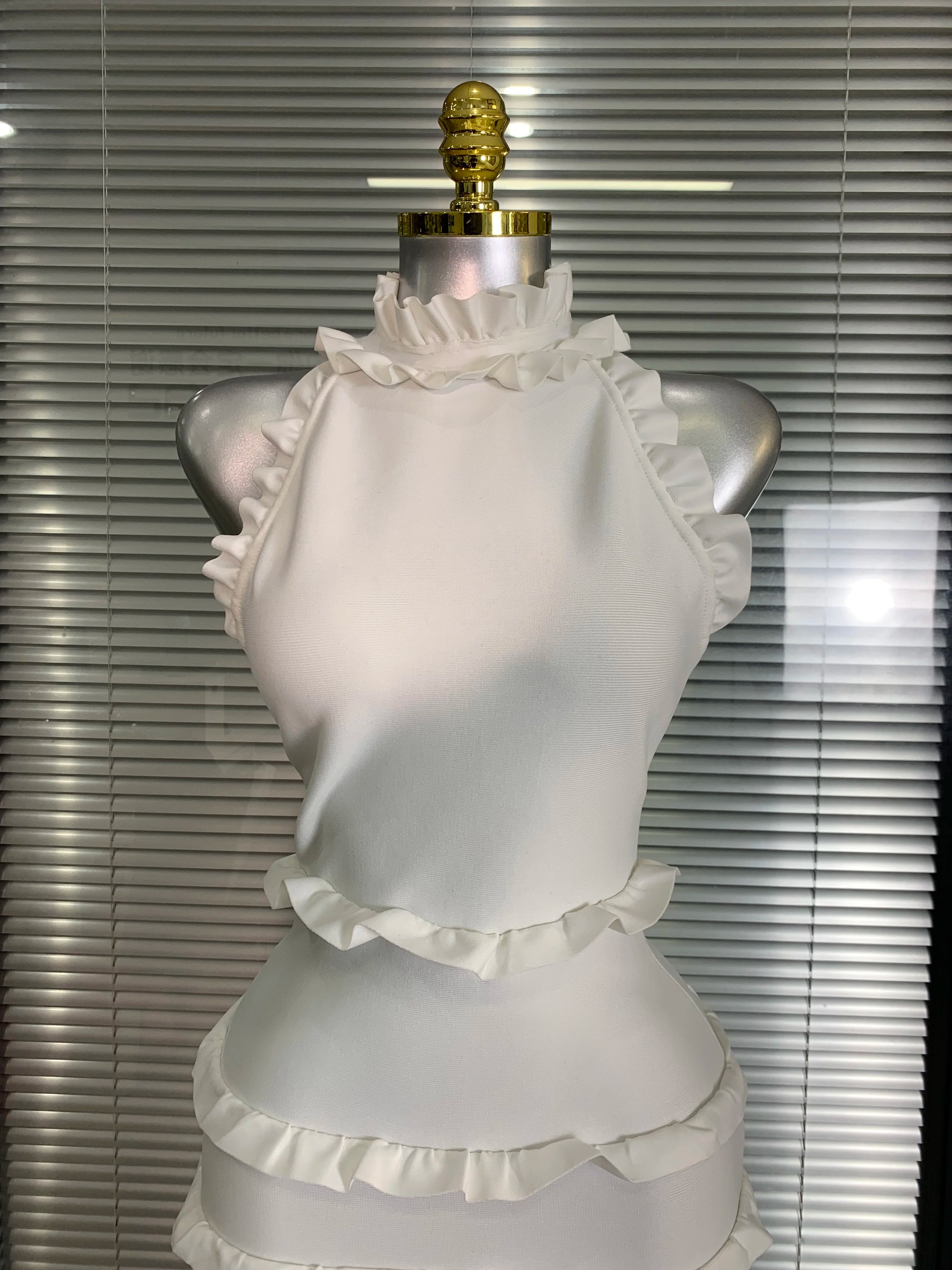 Summer New 2025 Sexy Women Tank White Bandage Dress Celebrity Knitted Elegant High Street Trumpet Bodycon Party Maxi Dress