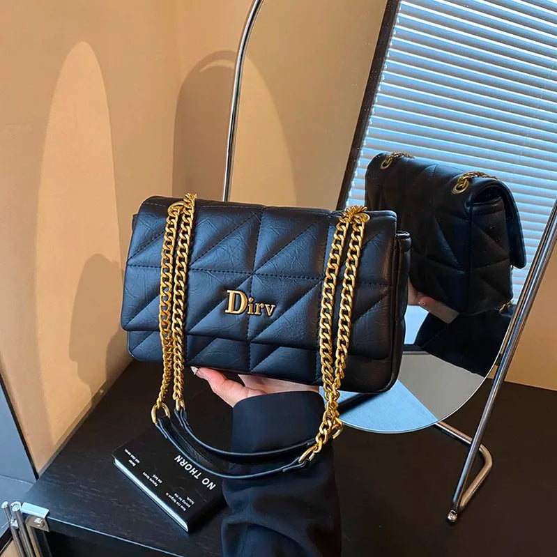 New Women's Chain Shoulder Bag Luxury Leather Fashion Crossbody Bag Designer Handbag With Adjustable Strap